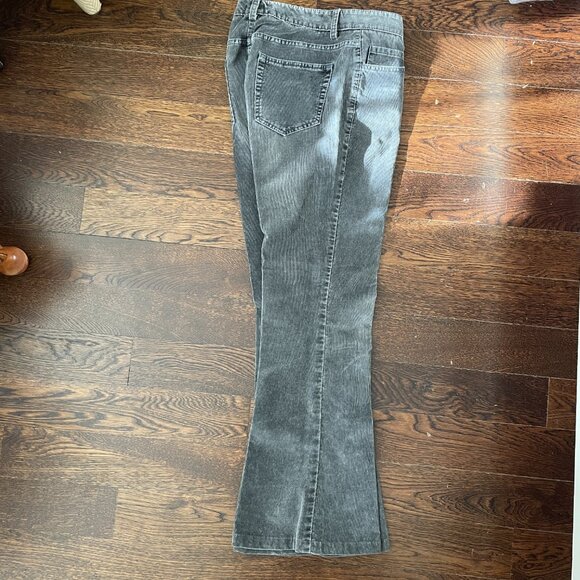 Theory Distressed Gray Corduroy Flare Pants-Size 0 - Picture 6 of 9
